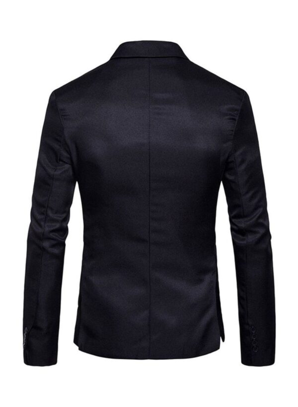 Fashion Corduroy Long Sleeve Blazer Black - Image 2