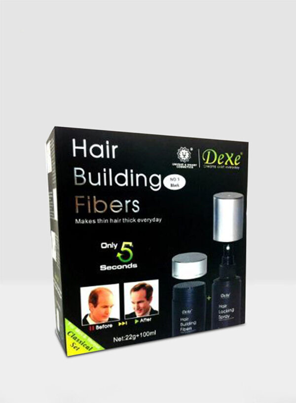 Hair Builder Kit Of Fiber And Hair Locking Spray Black 2x22g