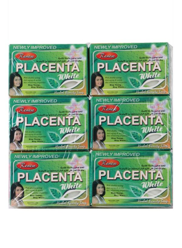 6-Piece Placenta White Herbal Beauty Soap White 810g