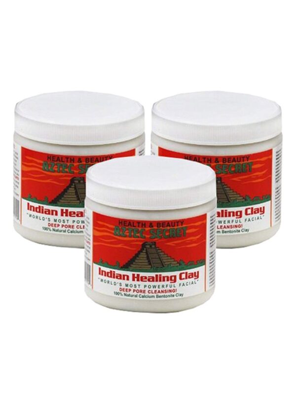 3-Piece Indian Healing Clay Deep Pore Cleansing Body Mud 454g