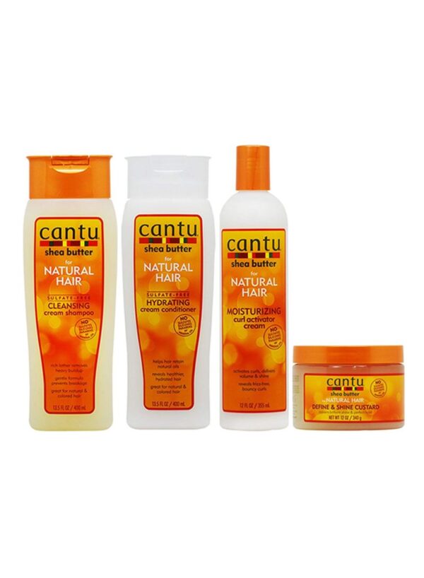 4-Piece Natural Hair Shampoo, Conditioner, Curl Activator Cream And Define And Shine Custard Set