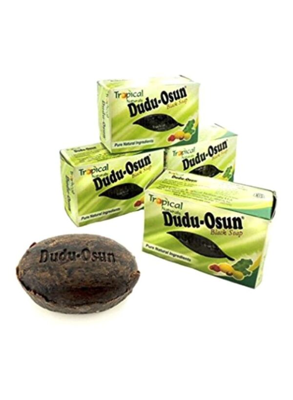 3-Piece Dudu Osun Pure Organic African Black Soap Brown 150g