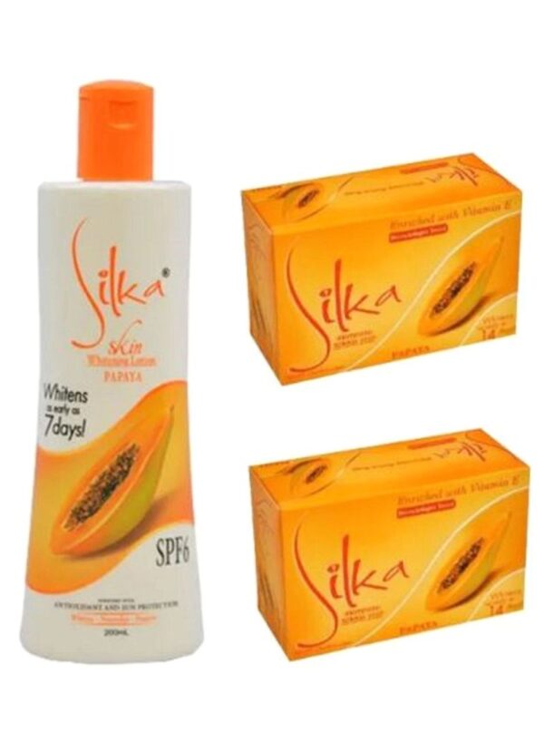 Silka 3-Piece Papaya Soap And Lotion Set