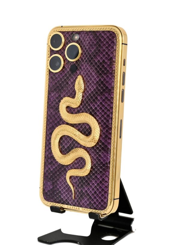 Caviar Luxury 24k Gold Plated Frame Customized iPhone 14 Pro Max 512 GB Purple