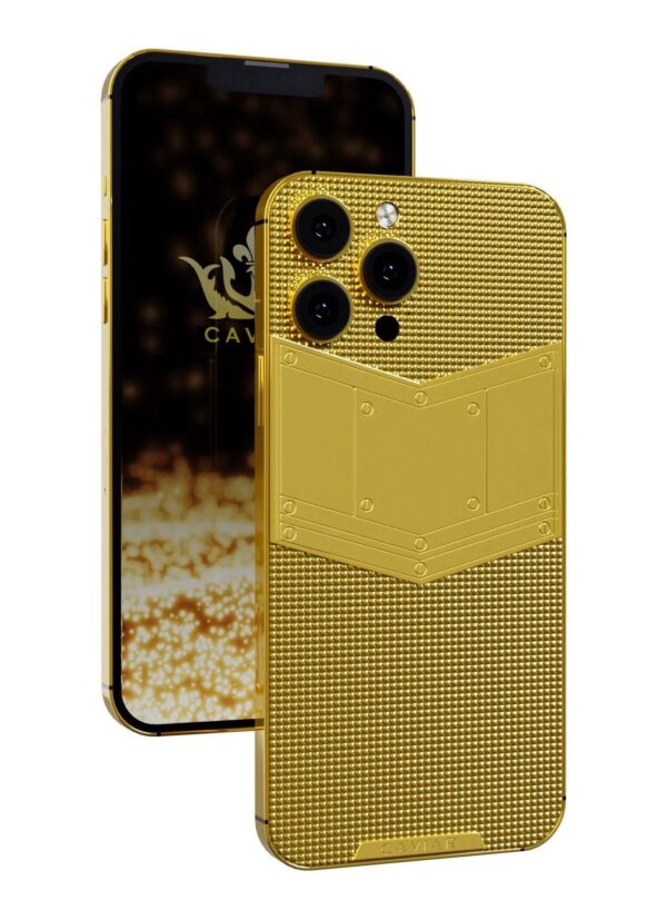 Caviar Luxury 24k Gold Plated Frame Customized iPhone 14 Pro Max 1 TB Purple