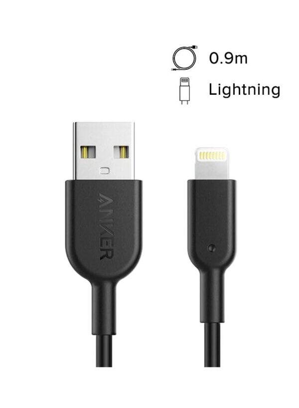 Anker Powerline II Lightning Cable (3ft), Probably The World's Most Durable Cable, MFi Certified for iPhone 11/11 Pro/11 Pro Max/Xs/XS Max/XR/X/8/8 Plus/7/7 Plus/6/6 Plus Black