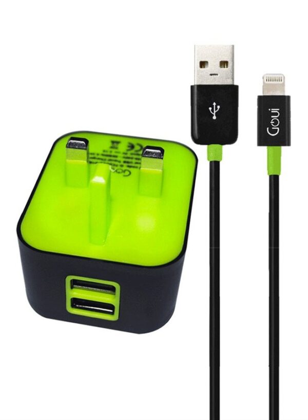 Wall Charger With Cable Black/Green