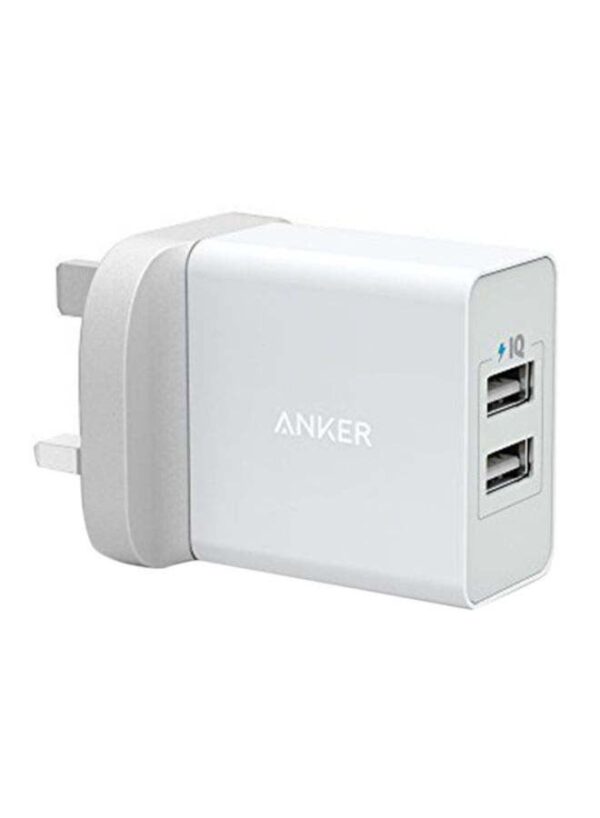 24W 2-Port USB Wall Charger White