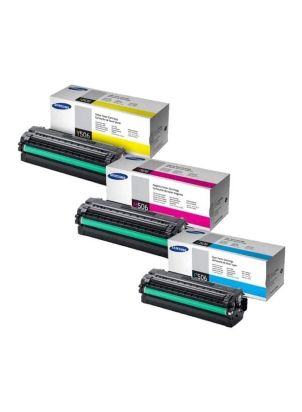 3-Piece Printer Toner Cartridge Set Yellow/Magenta/Cyan