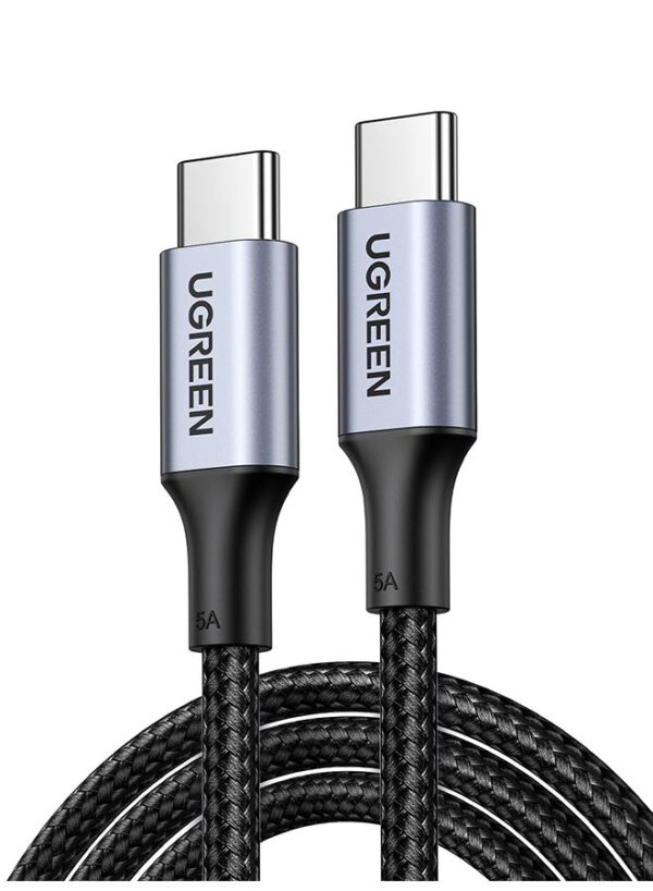 USB C Cable 2M, Fast charge Cable Braided 100W Power Delivery PD USB C to USB C Compatible for iPad mini/Pro12"/MacBook Pro / Air, Samsung/Huawei P30 black