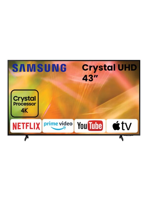 43 Inches AU8000 Crystal UHD 4K Flat Smart TV (2021) 43AU8000 Black